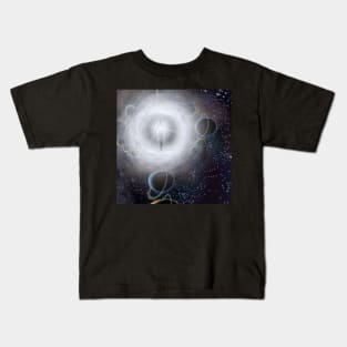 Aura or Soul in tunnel of clouds in space Kids T-Shirt